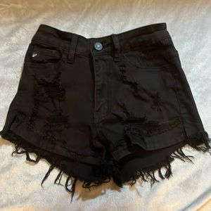 distressed jean shorts